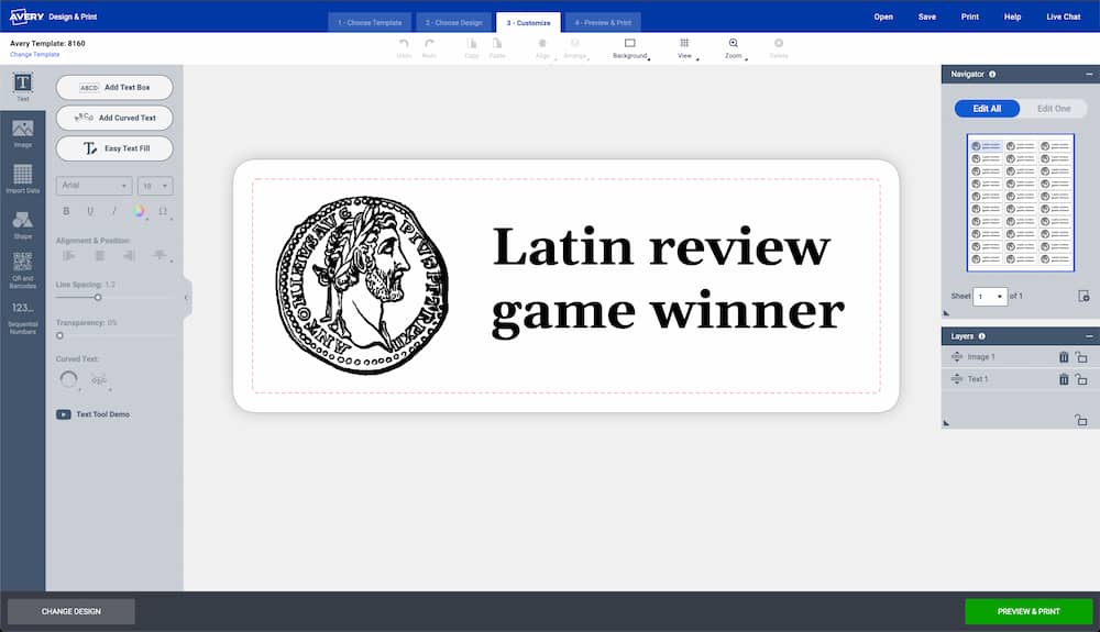Avery's Design and Print screenshot