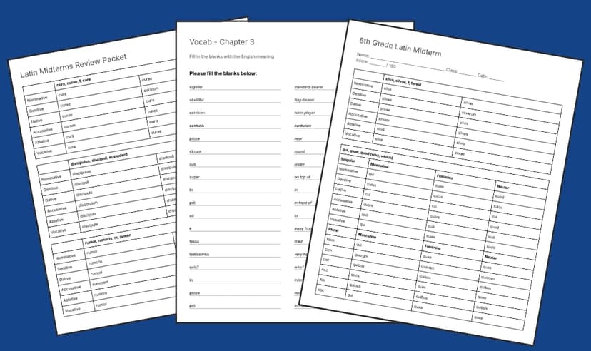 Build tests, worksheets, quizzes, review packets and more!
