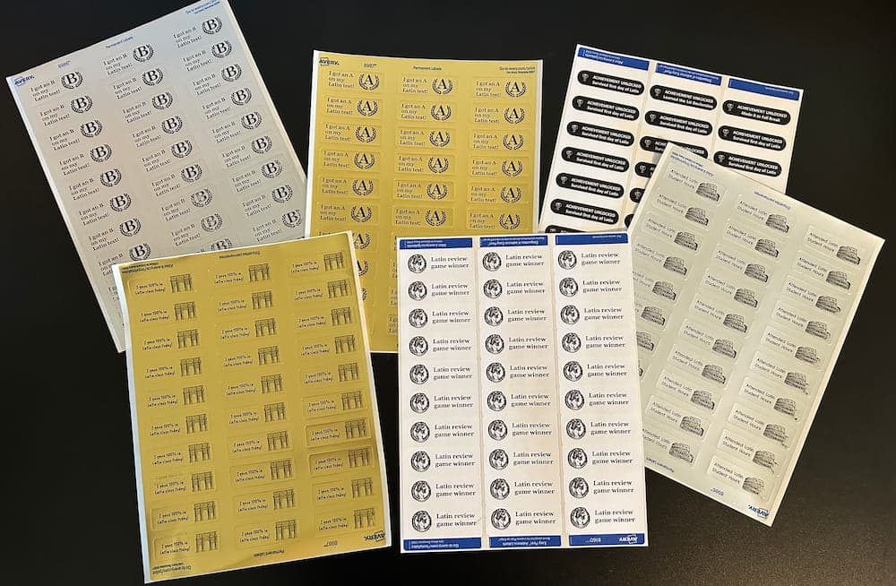 Packs of blank label sheets