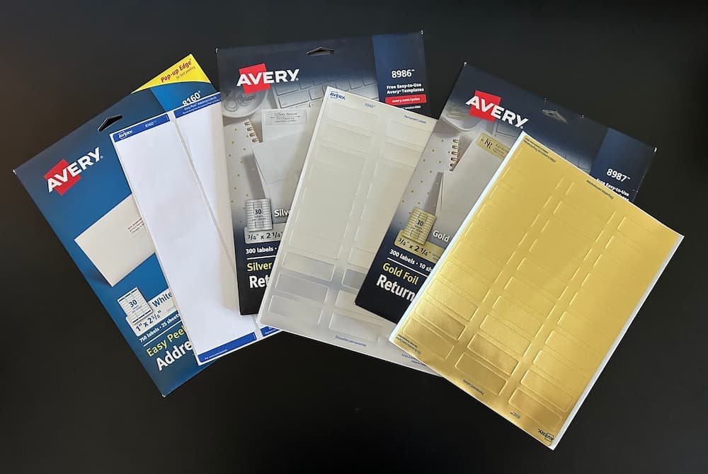 Packs of blank label sheets